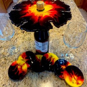Wine Rack with Coasters